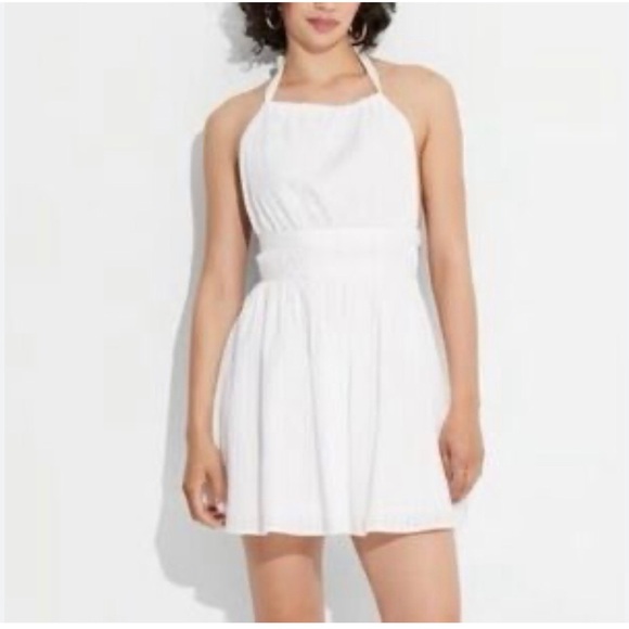Wild Fable White Ivory Halter Tie Back Mini Fit and Flare Dress Size XXL - Picture 1 of 14